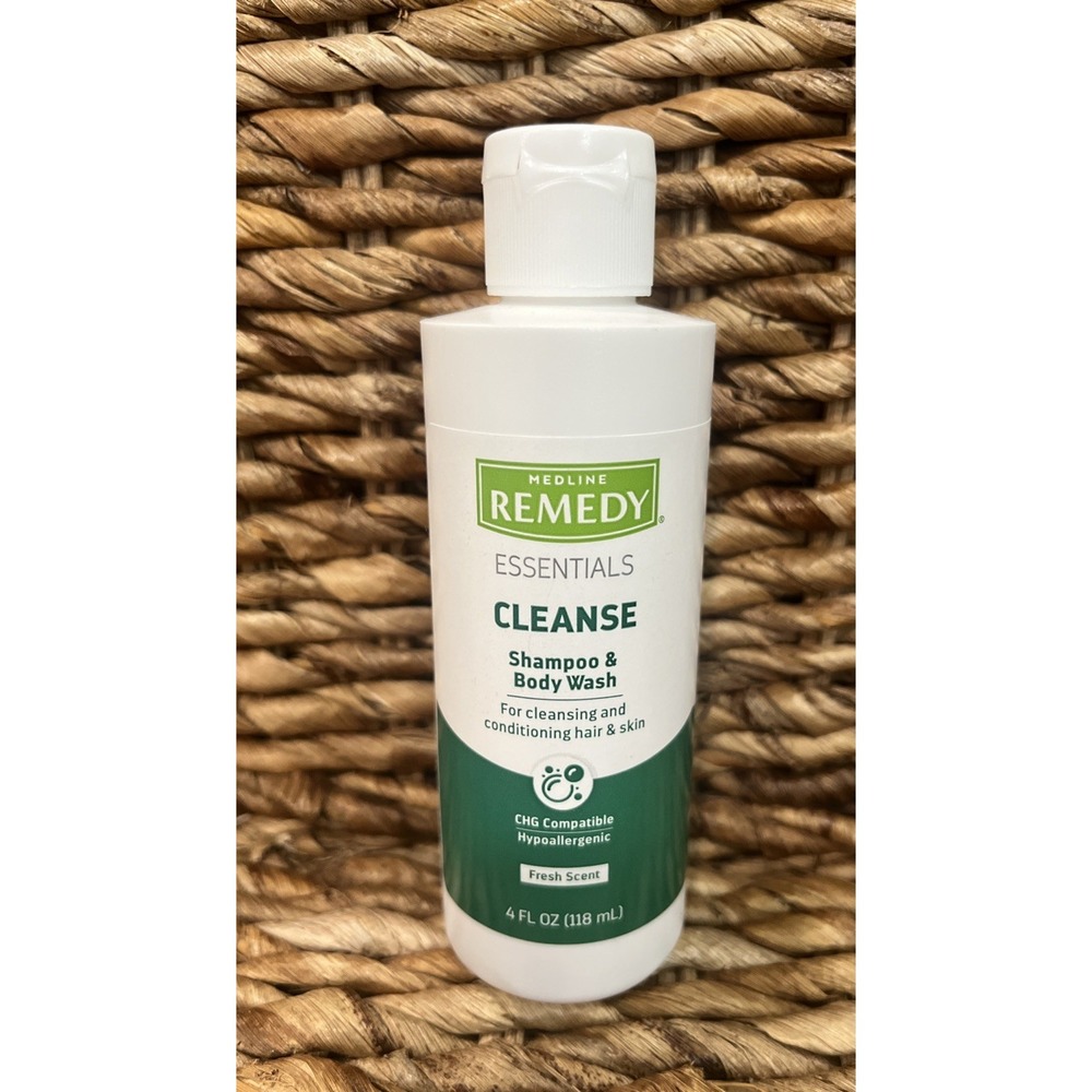 Medline Remedy Essentials Cleanse  Shampoo‎ & Body Wash 4 fl oz Fresh Scent NEW